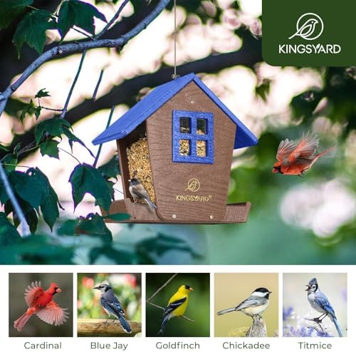 ingsyard 4 lbs Large Bird Feeder House for Outdoors Hanging