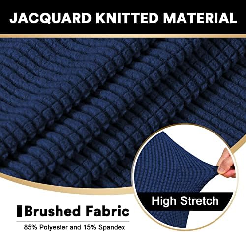 PrinceDeco Stretch T Cushion Sofa Slipcovers 3 Piece,Pets Friendly,Navy