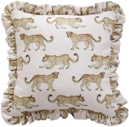 patdrea Designer Vintage Leopard Print Throw Pillow Cover,18"x18"