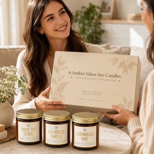 Candles Gifts Set for Women - 6 Pack Soy Wax Candles for Home Scented