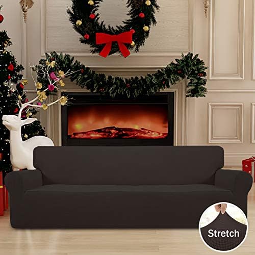 Easy-Going Stretch 4 Seater Oversized Sofa Couch Cover Chocolate