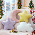 4 Pcs Plush Cloud Star Moon Throw Pillow Set, Pink, White, Yellow, Purple