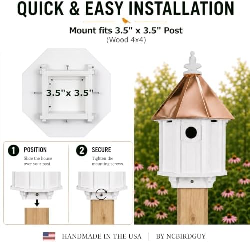 Handmade Copper Roof Bluebird House (H8C)