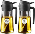 YARRAMATE 16 oz 2-in-1 Glass Olive Oil Sprayer for Cooking, Black&Black