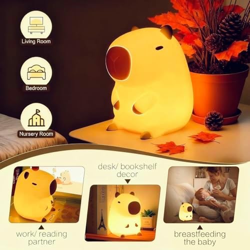 YR YRHH-PET Capybara Cute Night Light, Kid Squishy Lamp Capibara Stuff Gift