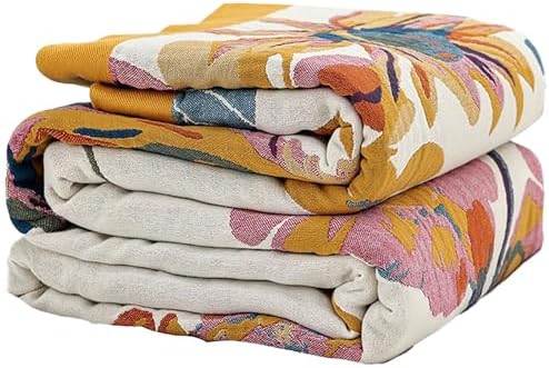 Boho Floral Large Throw Blanket for Bed Couch 60"x80"