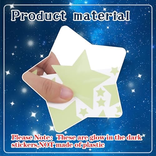 492Pcs Glow in the Dark Stars for Celing Glow Moon and Space Wall Decals