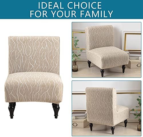 Eco-Ancheng Armless Chair Slipcover Removable Armless Accent Chairs Covers Washable Armless Slipper Chair Slipcover Printed Armless Chair Furniture Protector Covers for Living Dining Room Hotel