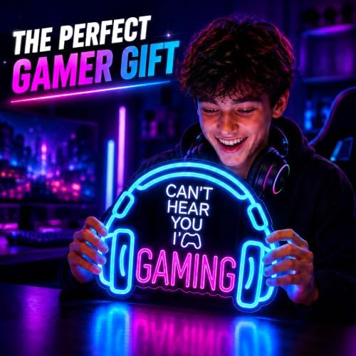 Gaming Neon Sign for Gaming Room, LED Headset Gamer Decor