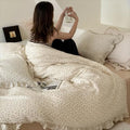 Cottage Camellia Floral Duvet Cover Twin for Girls, No Pillowcase
