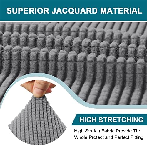 Turquoize 3 Piece T Cushion Sofa Slipcovers Stretch Couch Cover Furniture Covers with 2 Individual T Cushion Covers, Machine Washable (2 Cushion Sofa, Dove)