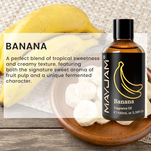 MAYJAM Banana Fragrance Oil for Diffusers for Home, 3.38FL.OZ