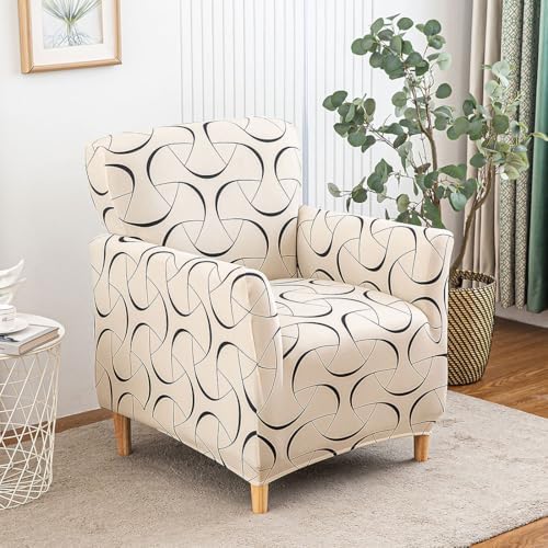 Accent Chair Covers with Arms Stretch Mid Century Modern Accent Chair Slipcovers 1-Piece Printed Banquet Arm Chair Cover Couch Sofa Covers Protector for Living Room Office Hotel #5