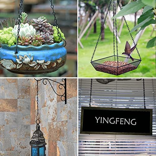 YINGFENG 4 Pack 35 Inches Hanging Chains Black, Garden Plant Hangers, for Bird Feeders, Billboards, Chalkboards, Planters, Lanterns, Wind Chimes and Decorative Ornaments