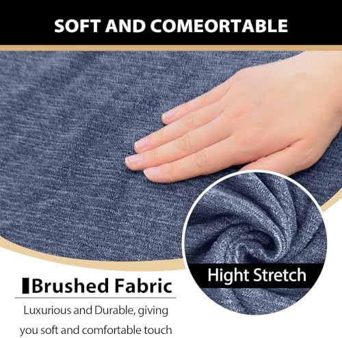 3 Pieces Sofa Covers fot T Cushion Loveseat Slipcover, Sofa Stretch Slip Covers for 2 Cushion Couch with 2 Individual T Shape Seat Covers (Blue Gray, 2 Cushion)