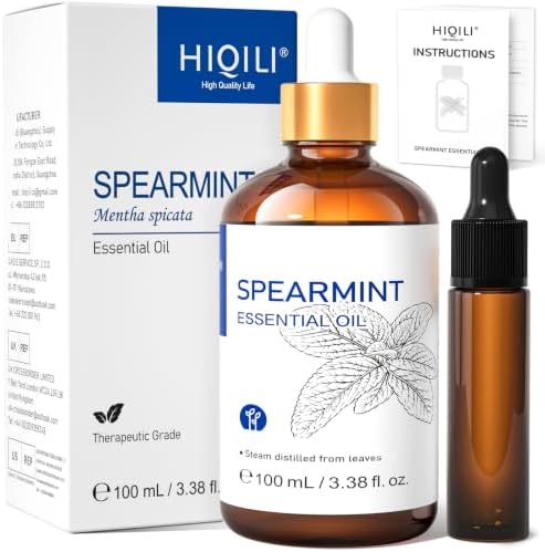 HIQILI Spearmint Essential Oil for Diffuser, Skin & Hair Care