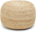 · REDEARTH · Jute Pouf Ottoman - Circular Boho Foot Stool - Jute Natural