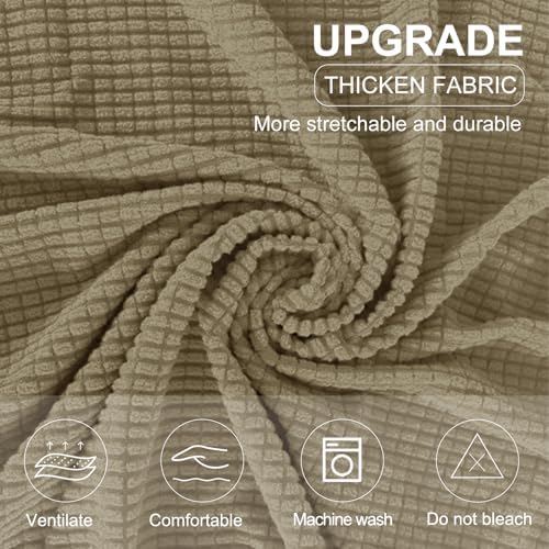 U-NICE HOME 3 Pieces Stretch Loveseat Couch Cover, Sand