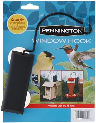 Pennington Classic Window Hook Used for Bird Feeder, Suction Cup Hook,Holds up to 5 lbs. (Pack of 6)