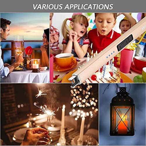 MEIRUBY Electric Candle Lighter, Christmas Stocking Stuffers Gifts for Women Mom Men Wife Sister, USB Arc Rechargeable Windproof Long Lighter for Candle BBQ Housewarming Birthday Gifts Idals