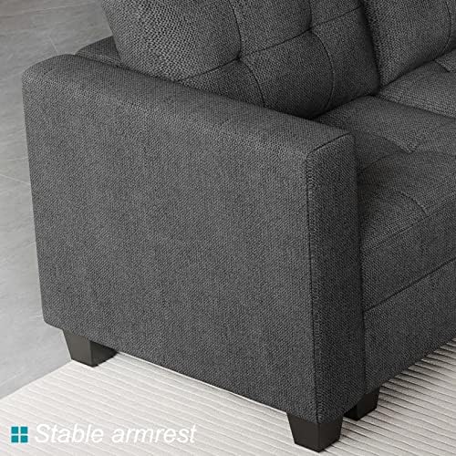 Belffin Armrest Module for Modular Sectional Sofa Couch Side Armrest for Sectional Modular Sofa Fabric Dark Grey