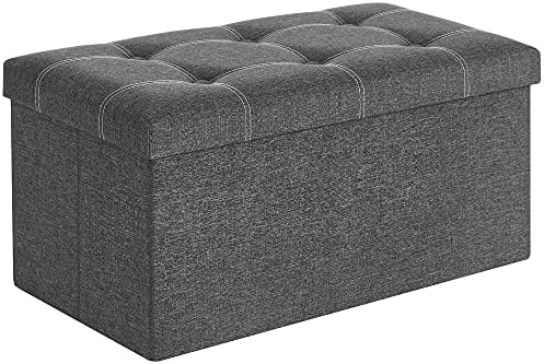 SONGMICS Ottoman Storage Bench, 21 Gal. Folding Chest, Holds 660 lb