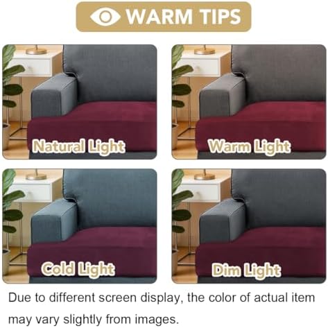 H.VERSAILTEX Stretch Velvet 2 Piece T Cushion Sofa Slipcovers Individually Sofa Cushion Covers for 2 Cushion Couch Seat Cushion Covers Stay in Place (Sofa, Burgundy)