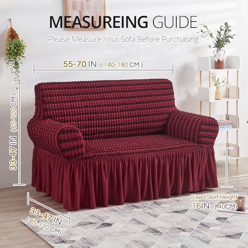 NICEEC Loveseat Covers Washable Love Seat Couch Covers Slipcover with Skirt