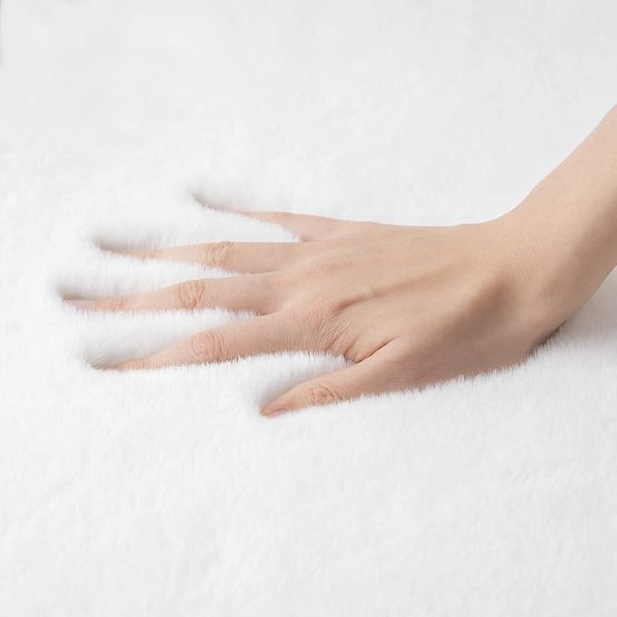 ORINOVA White Faux Fur Rug 5x8 Rugs - Image 7