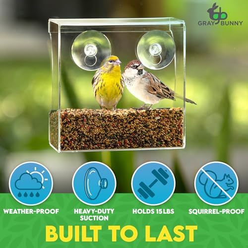 Clear Window Bird Feeder for Outdoors, Bird Houses with Strong Suction Cups