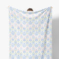 Pink and Blue Floral Blanket, Pastel Grandmillennial Flower Decorative Throw Blanket for Couch Bed Sofa, Grand Millenial Flower Throw Blankets for Living Room Bedroom Decor, 50x60 Inches
