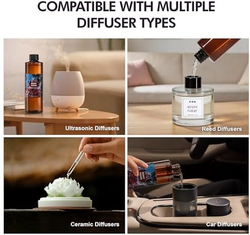 Diffuser Oil Refill, 250ml / 8.45 fl oz, Berry Fudge - Reed Diffuser Oil Refill for Home Fragrance, Scented Oil for Reed Diffuser Bottles, Apple, Strawberry & Caramel Notes