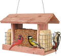 Solution4Patio Squirrel-Proof Cedar Hopper Bird Feeder, Dual Suet Holder