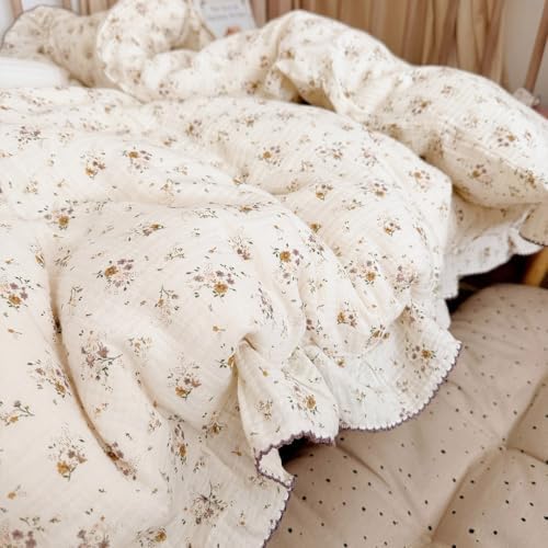 Girls Toddler Bedding Duvet Cover with Ruffles, Crapemyrtle, 47"x59"