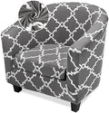 Club Chair Covers Slipcover 2 Piece, Removable Armchair Cover with Cushion Cover, Stretch Tub Barrel Chair Slipcover Soft Furniture Protector with Elastic Bottom for Living Room Bar Hotel