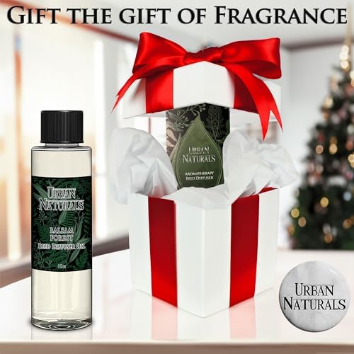 Urban Naturals Smoked Vanilla Scented Oil Reed Diffuser Refill with Free Set of Reed Sticks! A Vanilla Bean, Sandalwood & Leather Scent, 4 oz