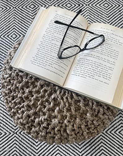 Pouf Ottoman 100% Jute Braided Pouffe (20"x20"x14")