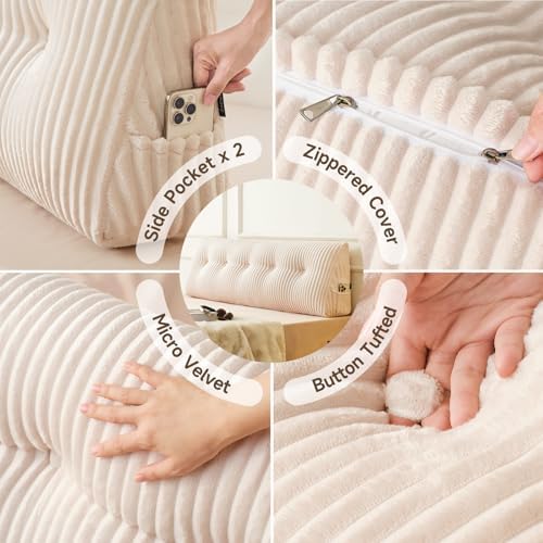 Z-hom Large Headboard Pillow Full,NO ROLL Pillow, Wedge Pillow Headboard