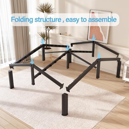10 Inch King Metal Bed Frame with Rounded Corner,Mattress Retainer