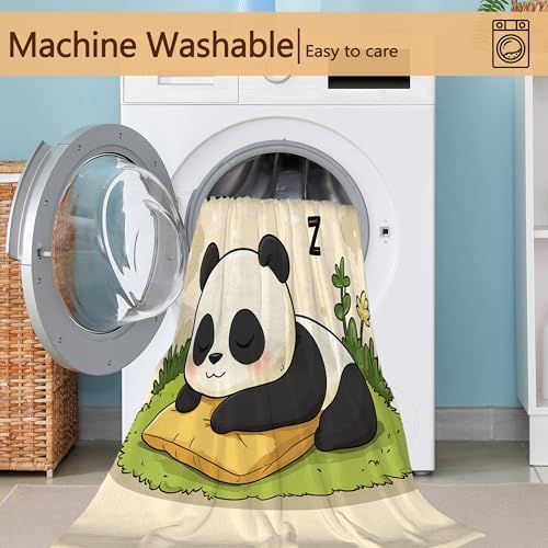 Cute Panda Throw Blanket for Couch Home Decoration,Sleeping Animal Cozy Fluffy Blanket,Decorative Flannel Fleece Fall Throw for Sofa Living Room Travel,Camping,Naps,Reading40 X 50 Inch