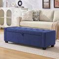 Huatean Home 48" Ottoman with Storage, Blue Storage Ottoman Bench