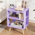 Aenuert Night Stand, Purple Nightstand, Modern End Table with Open Storage, 2-Tier Wooden Bedside Table for Small Space, Living Room, Bedroom