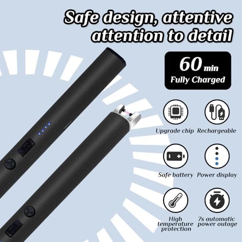 2 PCS Candle Lighter,Windproof Flameless Rechargeable Electric Lighter