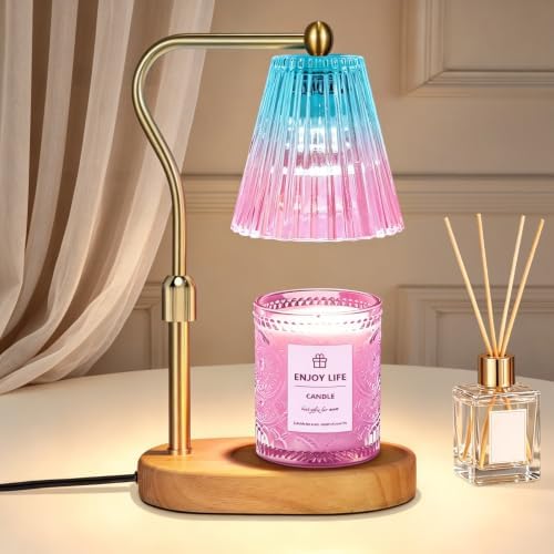 seenlast Purple Candle Warmer Lamp with Timer Dimmer Adjustable Height,Mothers Day Gifts,Electric Wax Warmer Vintage Home Decor for Scented Jar Candles,Birthday Gifts for Women