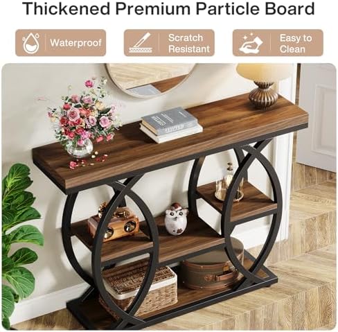 Tribesigns 39.4" Console Table, Sofa Table, Accent Tables, Rustic Brown