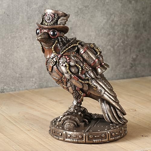Veronese Design 5 1/2 Inch Steampunk Ravencroft Rocket Fuel Resin Sculpture Cold Cast Bronze Finish