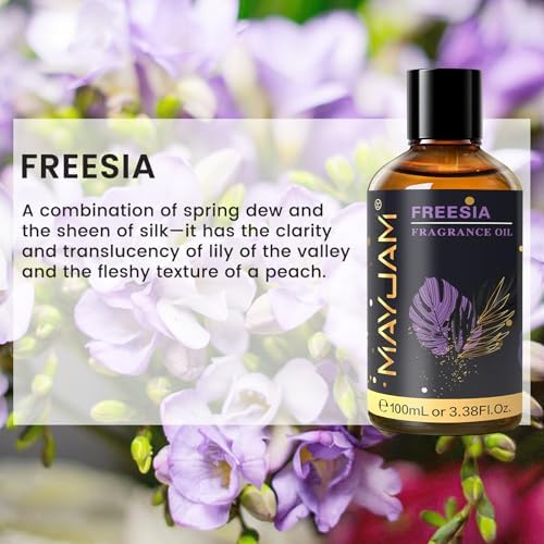 MAYJAM Freesia Fragrance Oil Essential Oils for Diffusers, 100ML/3.38FL.OZ