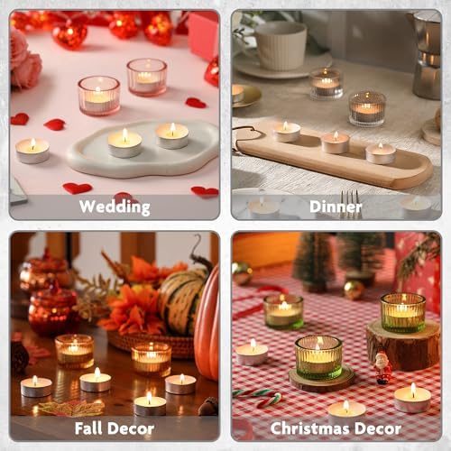 Unscented Tealight Candles - 200 Pack 4 Hours White Small Tea Candles