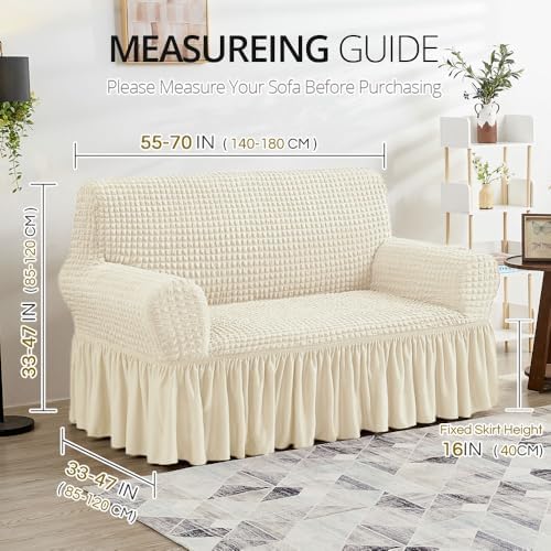 NICEEC Loveseat Covers Washable Love Seat Couch Covers Slipcover with Skirt