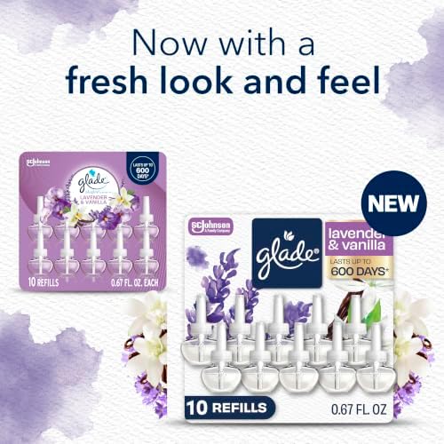 Glade PlugIns Air Freshener Refills, Lavender & Vanilla, 10 Count
